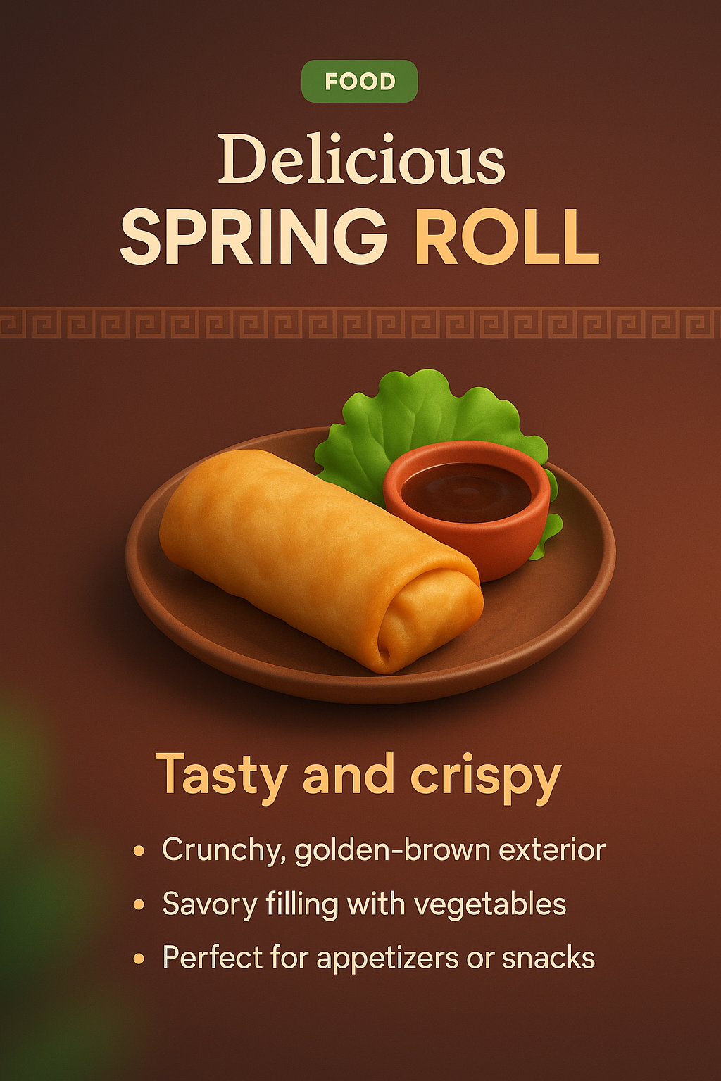 Delicious Spring Roll Landing Page Design Concept