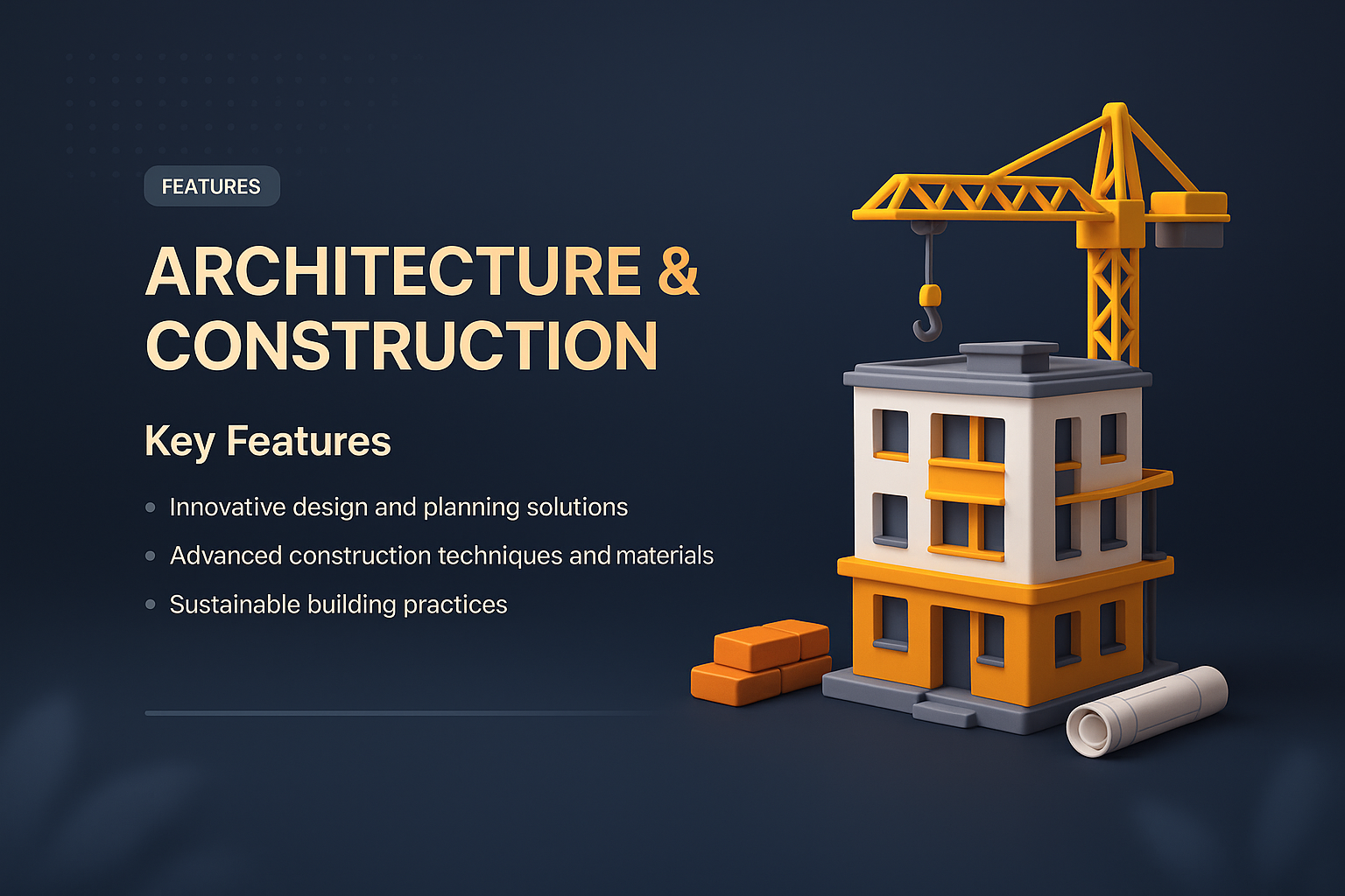3D Architectural Landscape Page for Construction Features