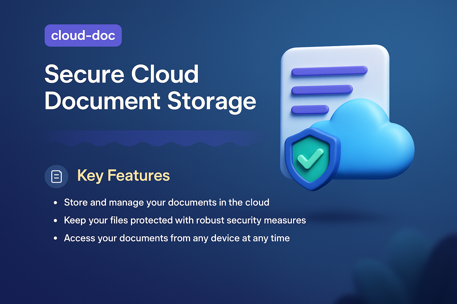 Secure Cloud Document Storage with Key Features Highlighted
