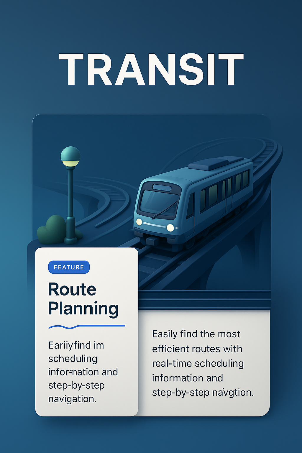 Dynamic 3D Illustration of Transit Route Planning Features