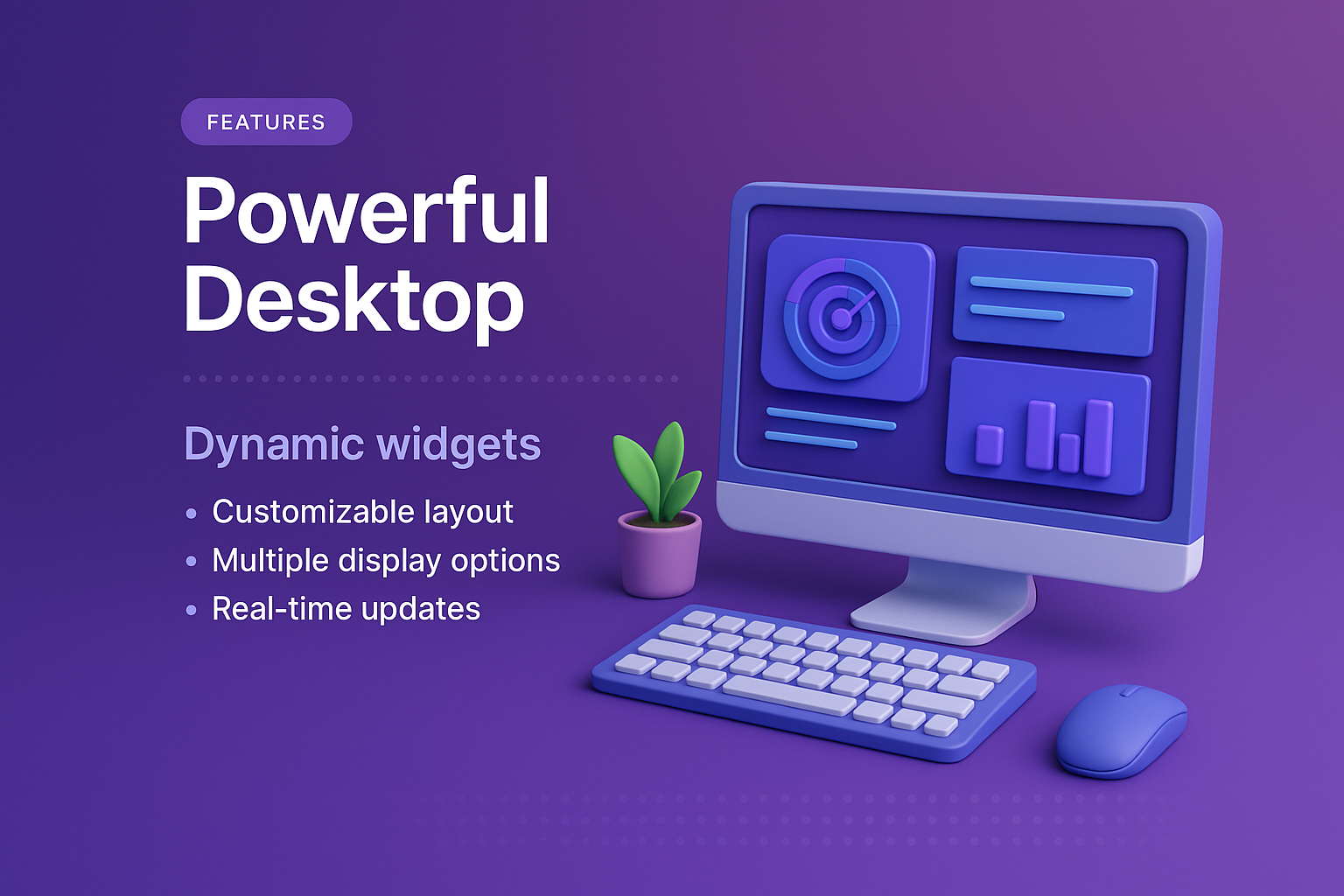 Modern Desktop Design with Dynamic Widgets and Real-time Updates