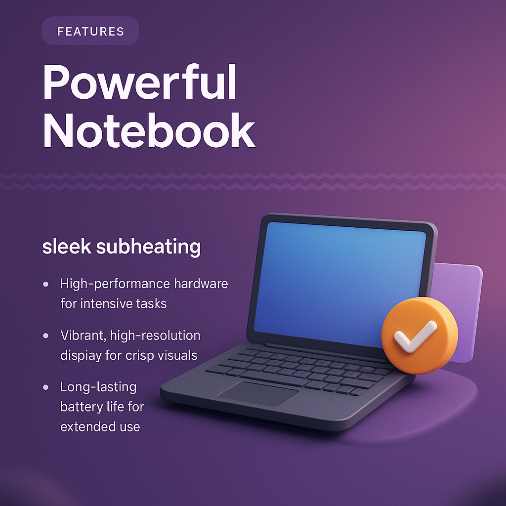 Landing Page Design Featuring 3D Illustration of a Notebook