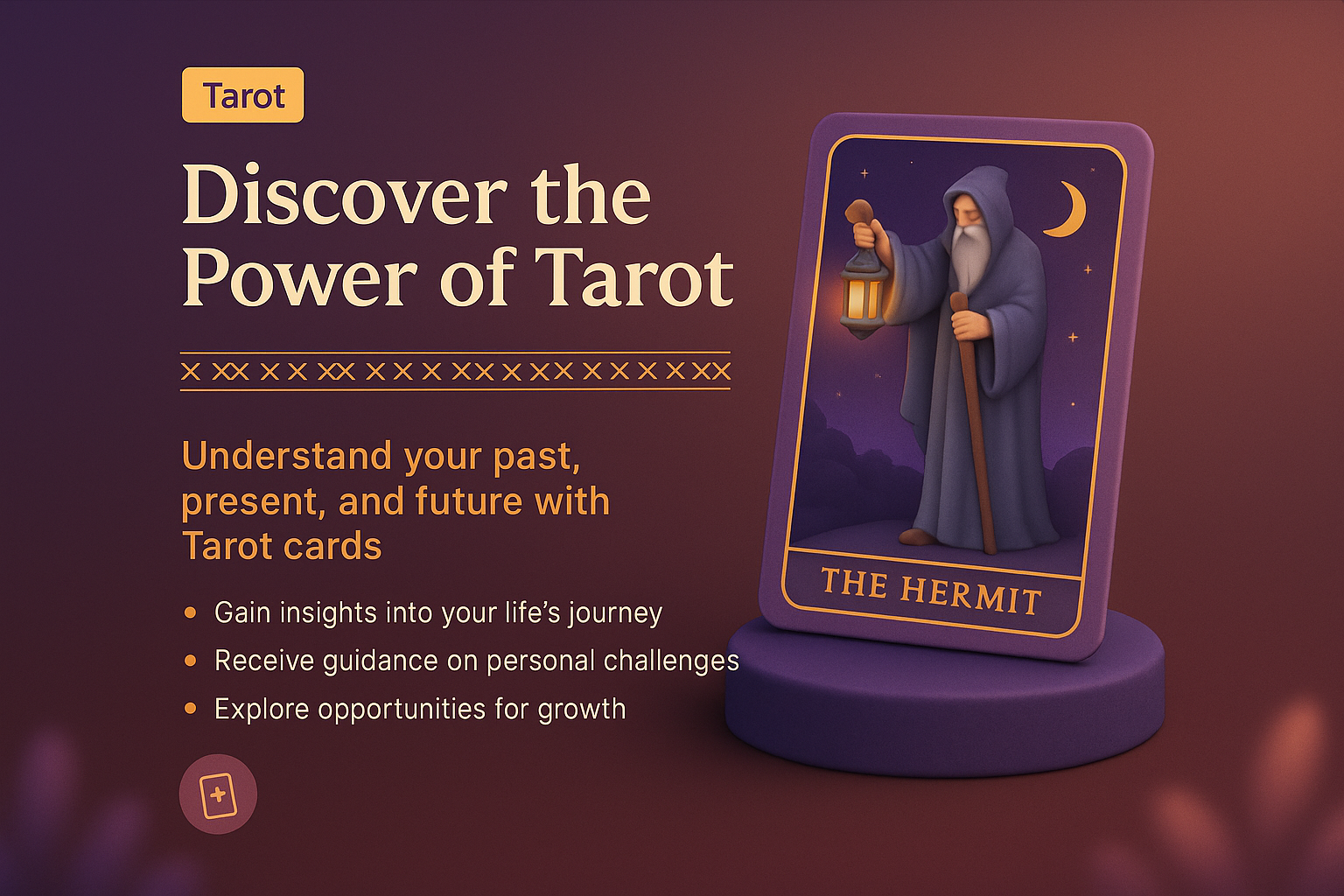 3D Tarot Illustration Landing Page Design