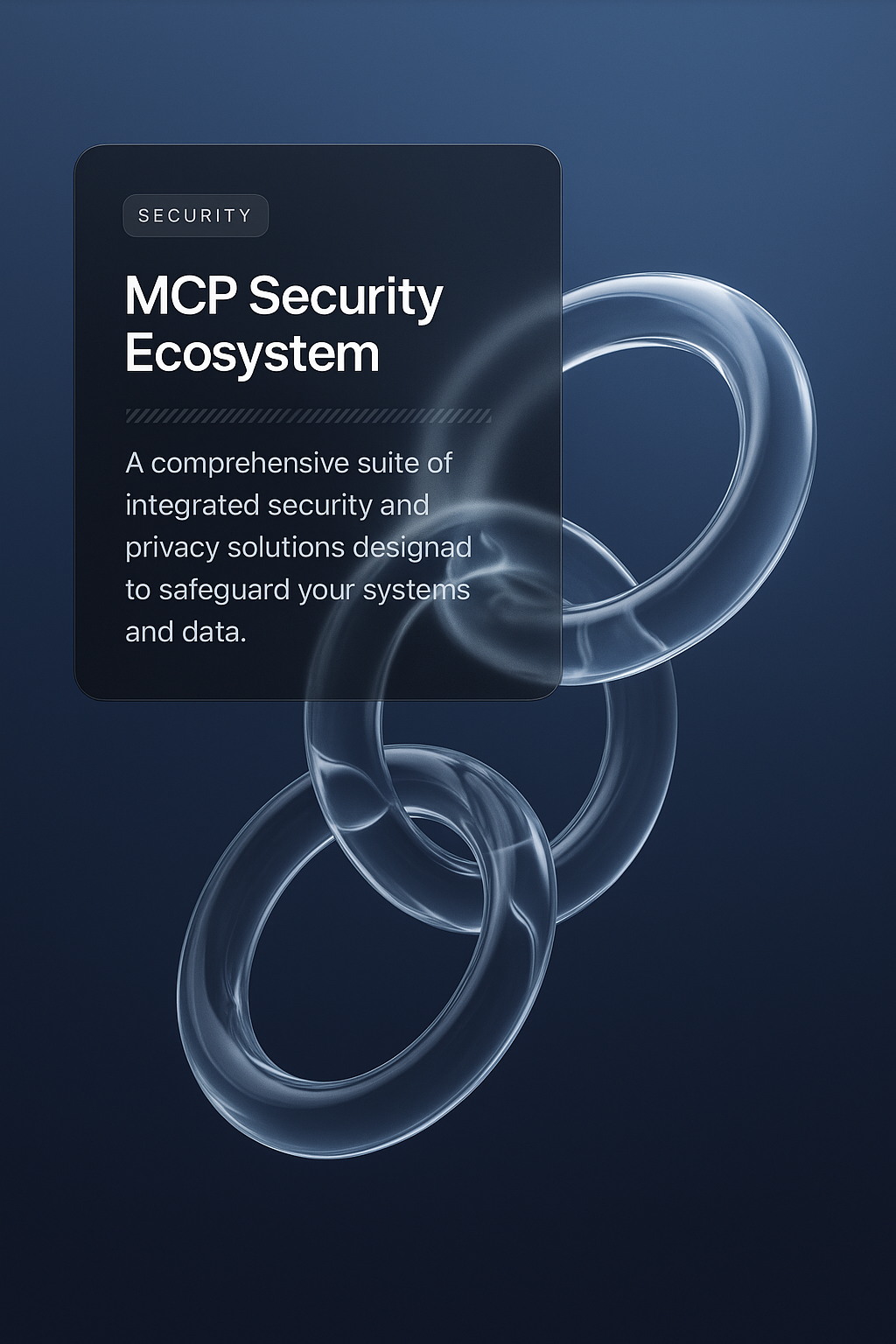MCP Security Ecosystem Visualized as Transparent Interlocked Rings