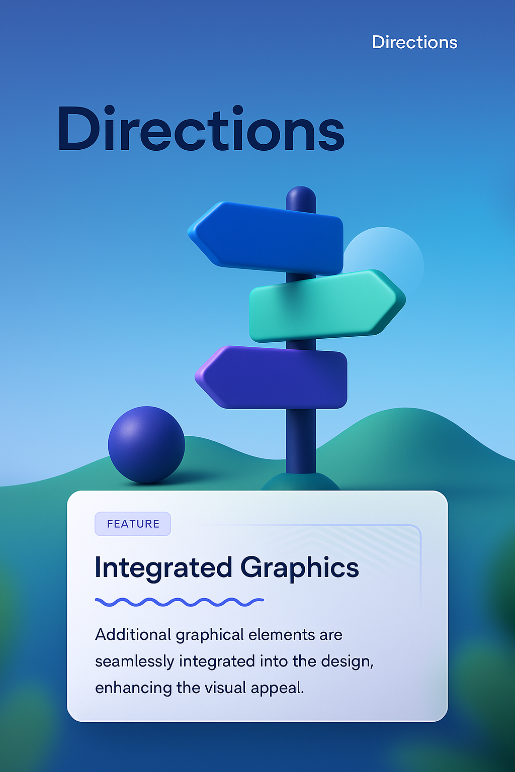 Interactive 3D Web Page Featuring Directions and Integrated Graphics