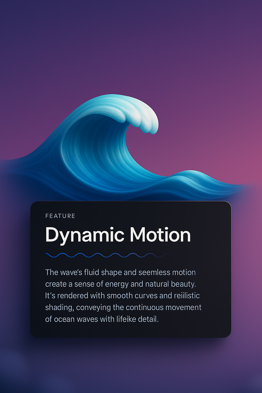 3D Wave Illustration with Dynamic Motion Feature