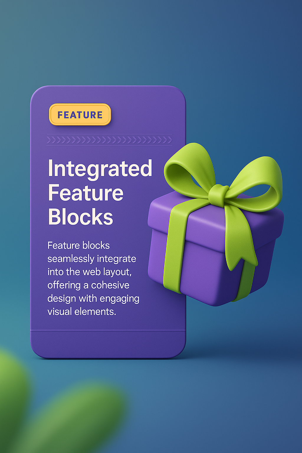 Colorful Gift Bow and Feature Block Design