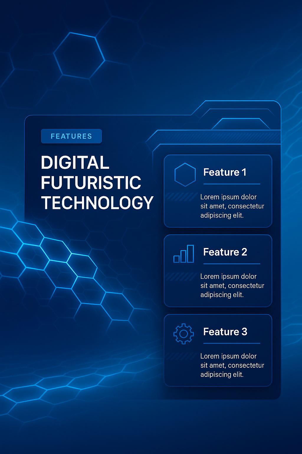 Digital Futuristic Technology Concept with Hexagons