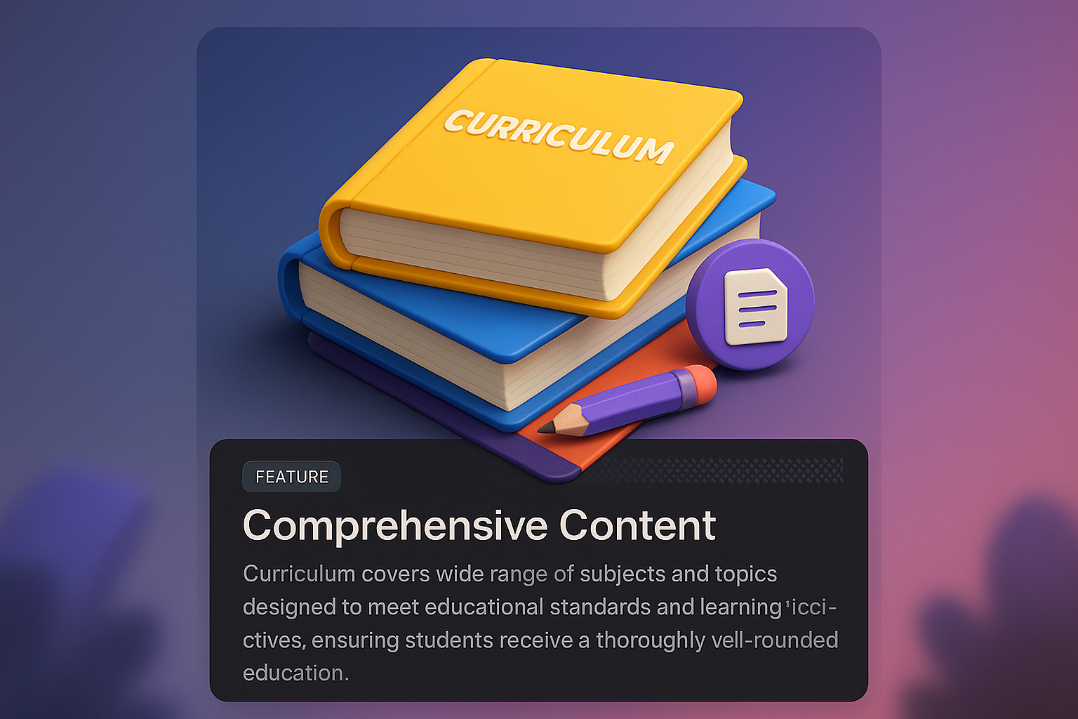 3D Gradient Design for Educational Curriculum Webpage