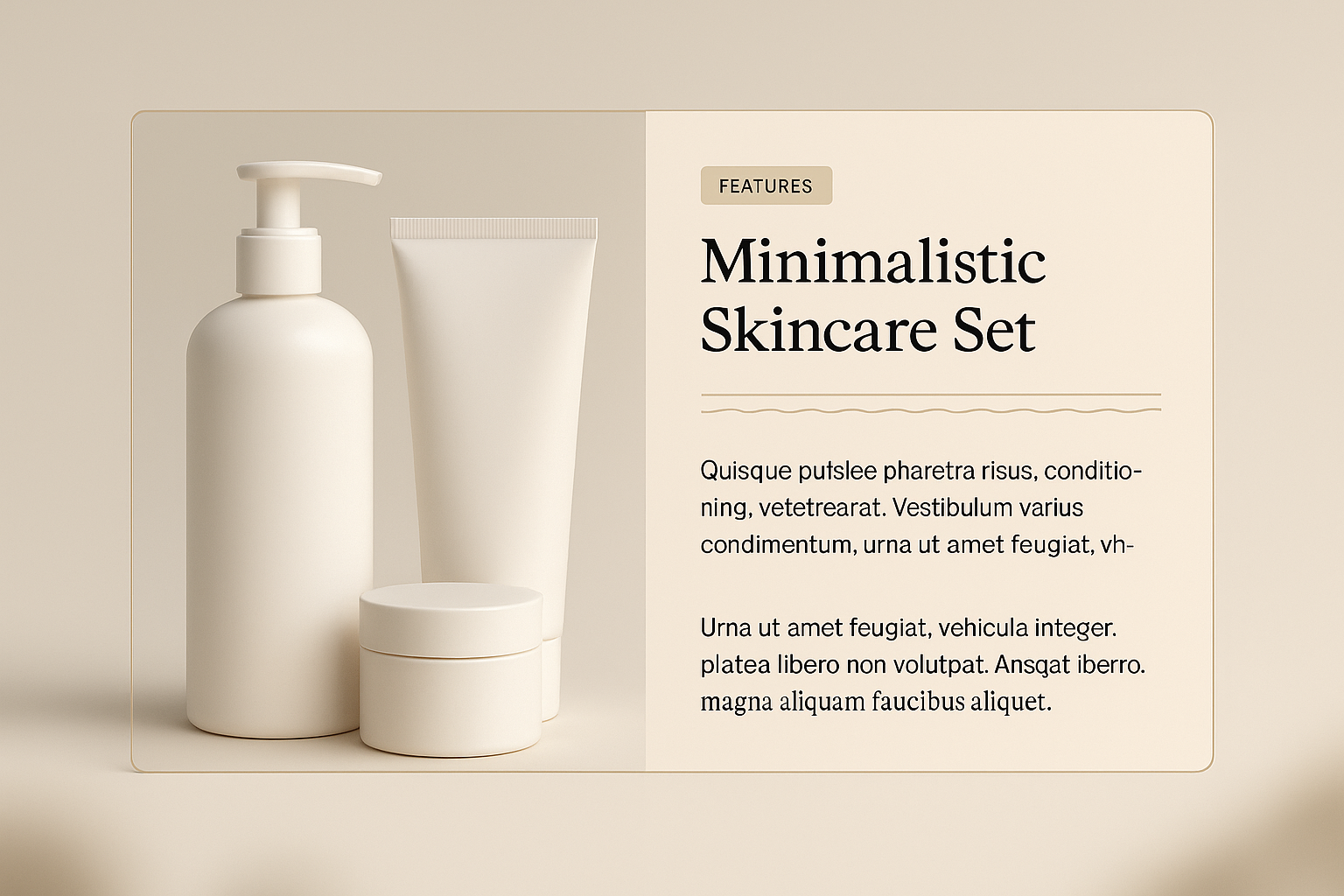 Stylish Minimalistic Skincare Set with Elegant Design