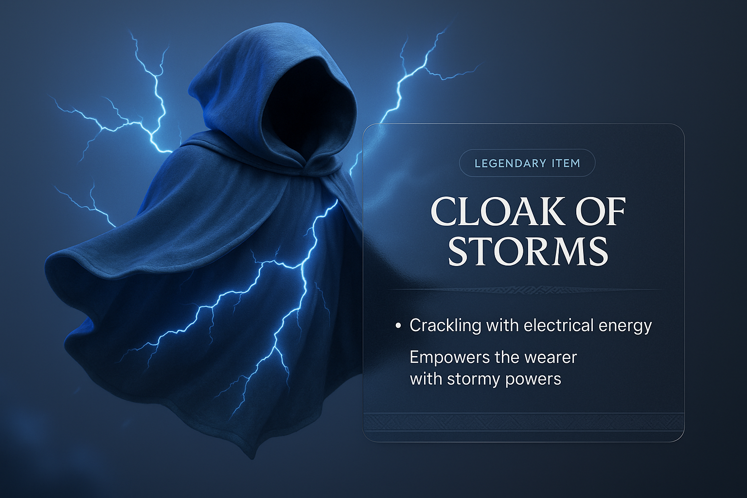 Cloak of Storms: Legendary Item with Electrical Energy