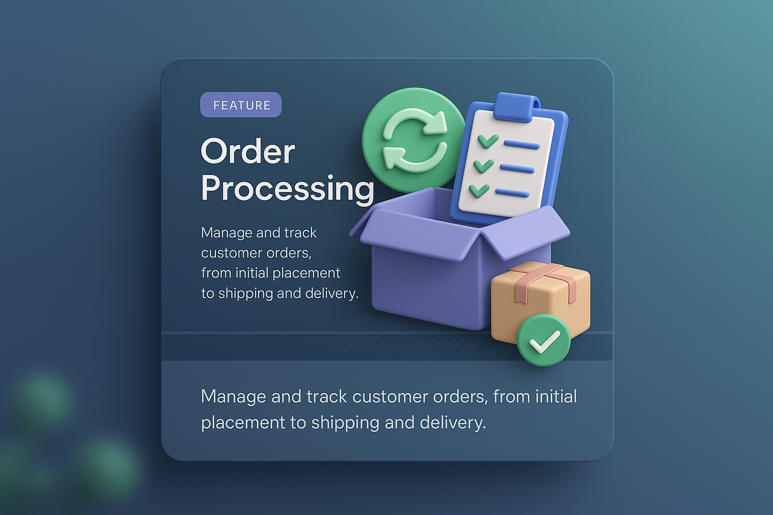 3D Web Page Design for Order Processing Feature