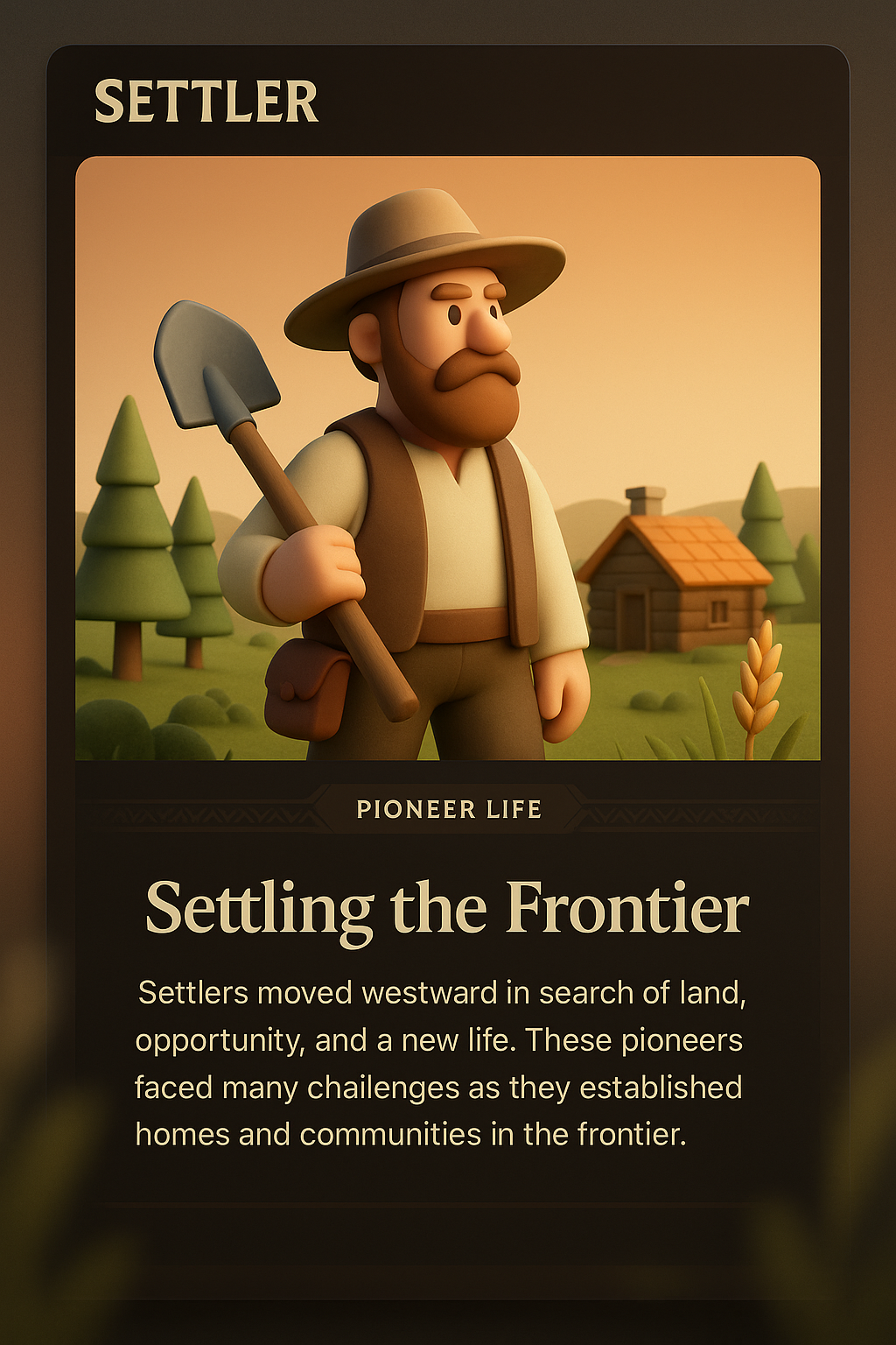 3D Design of Settler Theme with Integrated Elements
