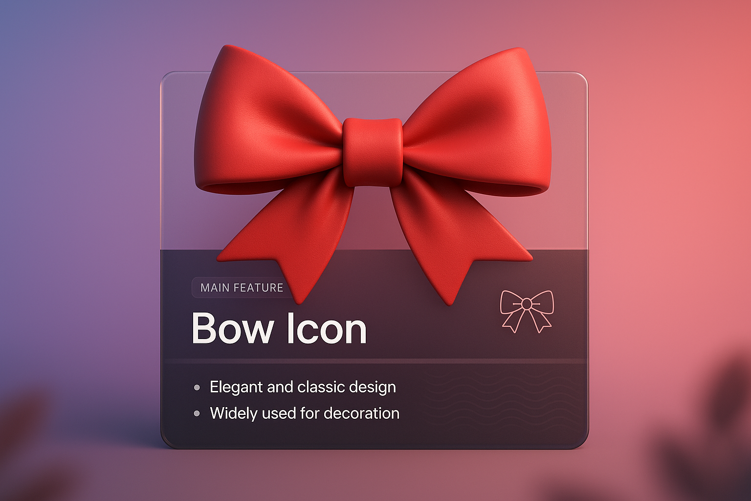 Elegant Bow Icon with Modern Design Elements