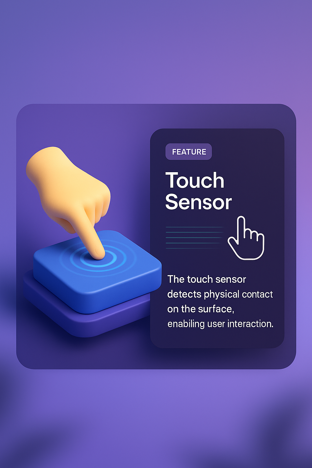 3D Touch Sensor Illustration with Gradient Background