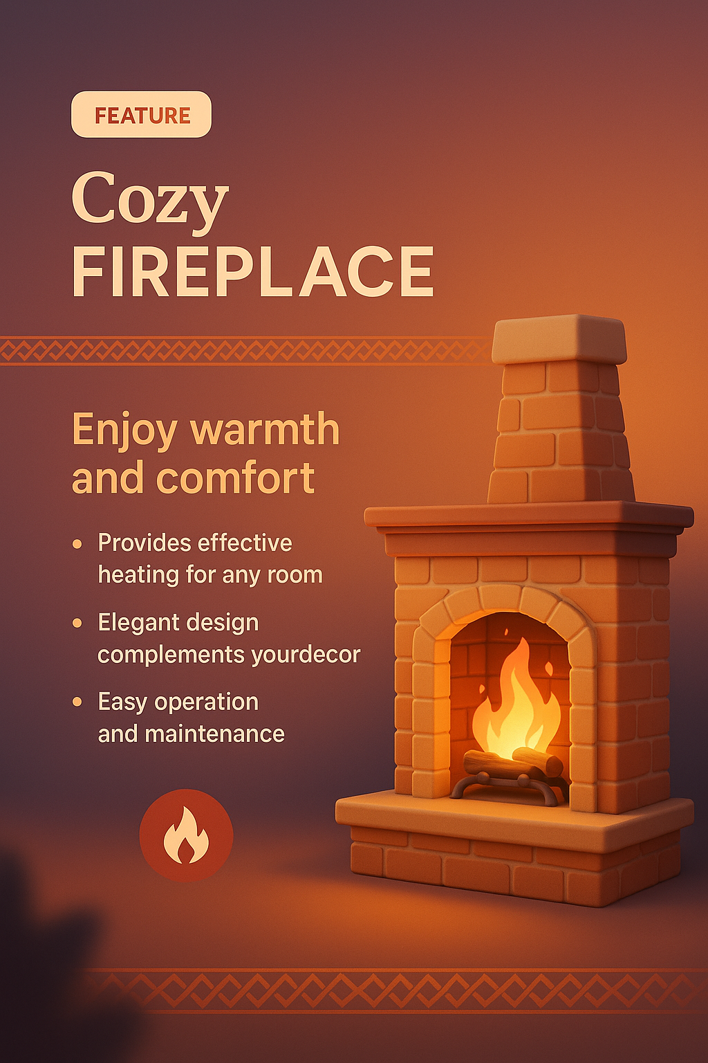 Cozy Fireplace Landing Page Design