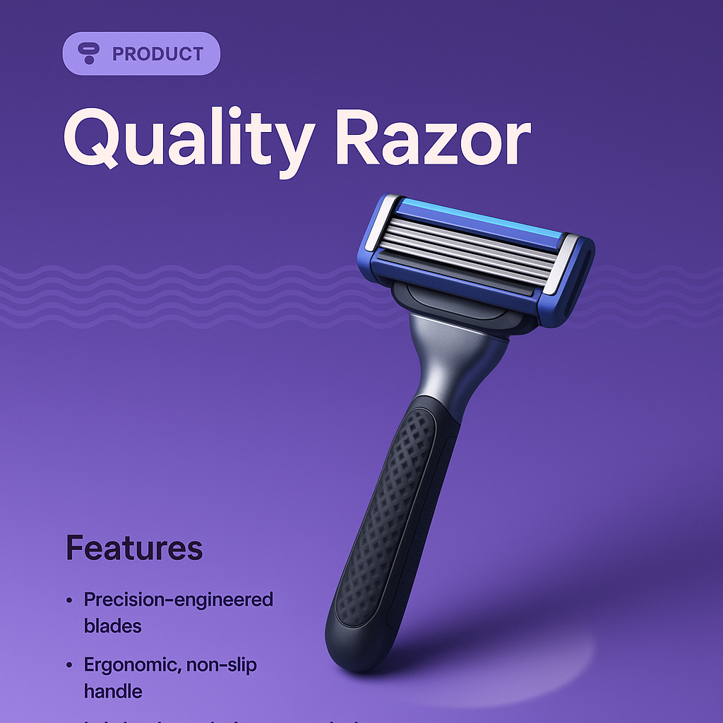 Landing Page Design for Quality Razor Featuring 3D Illustration