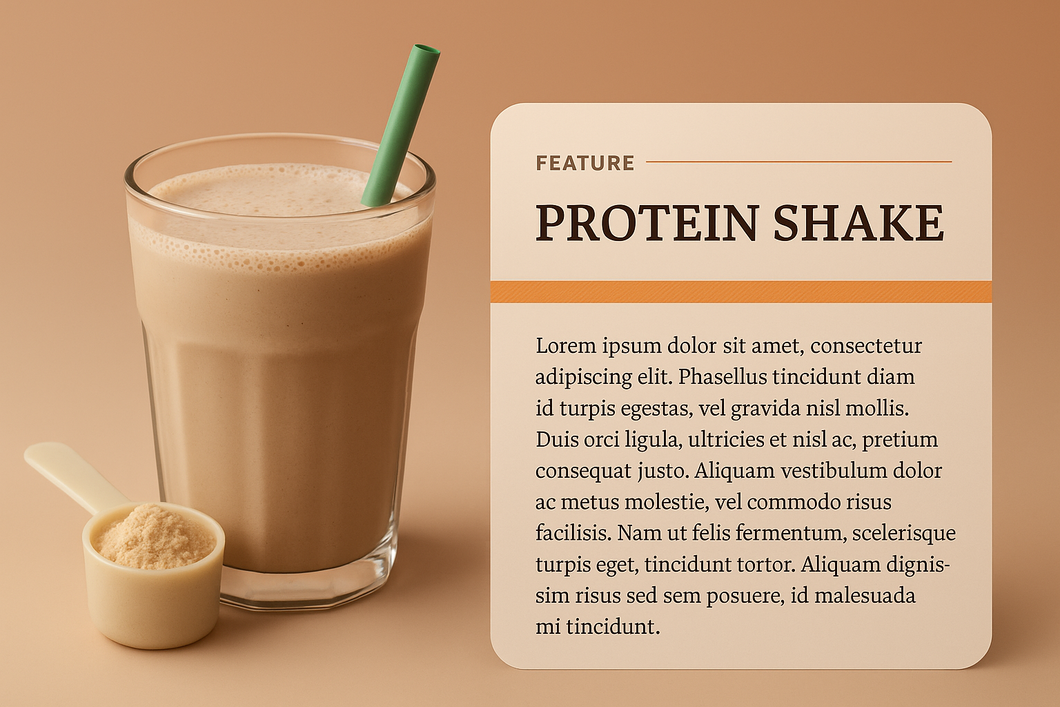 3D Illustration of a Delicious Protein Shake with Features