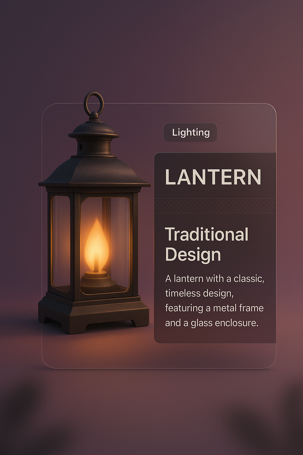 Stylish Lantern Design with Informative Overlay