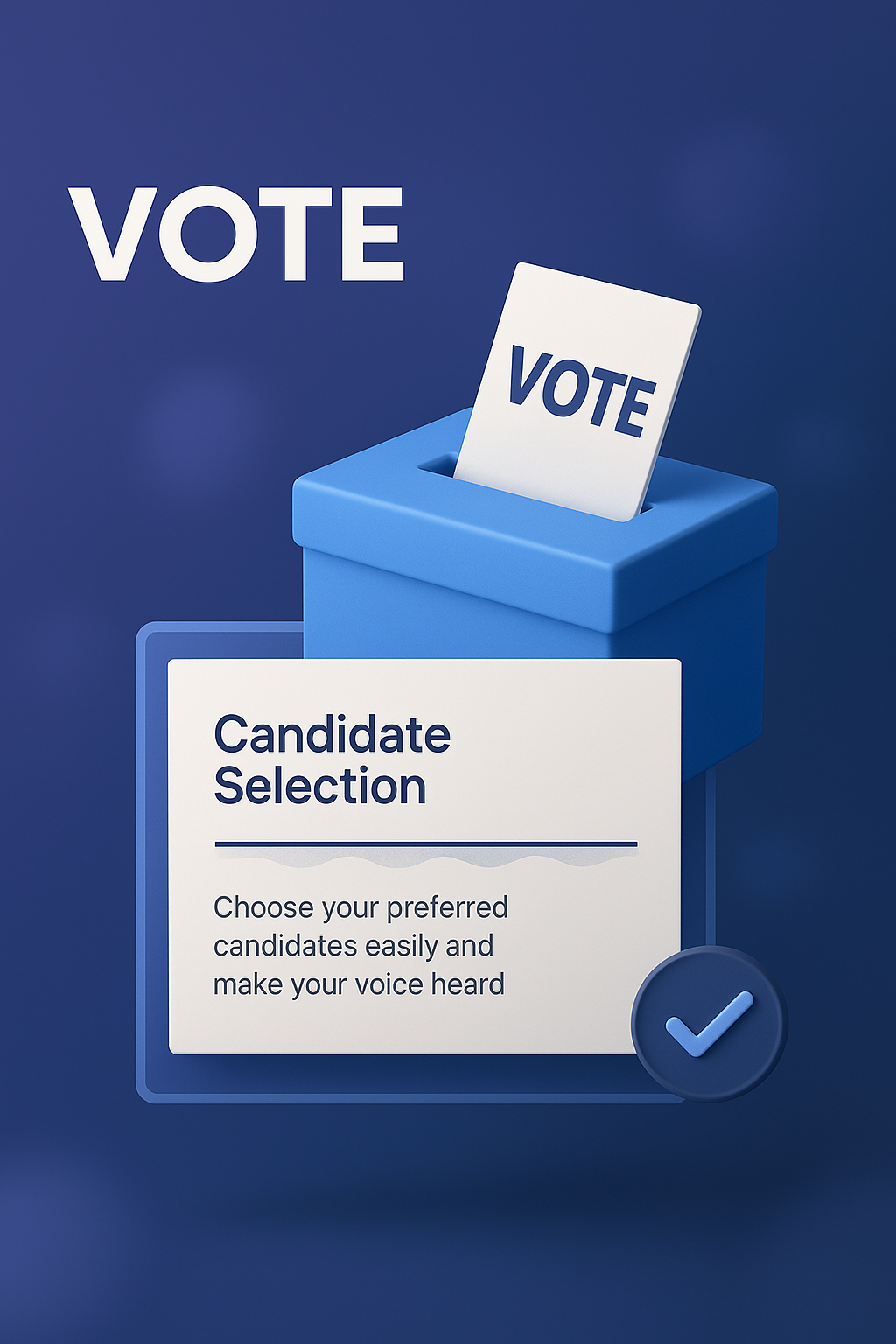 Creative Voting Page Design with 3D Elements
