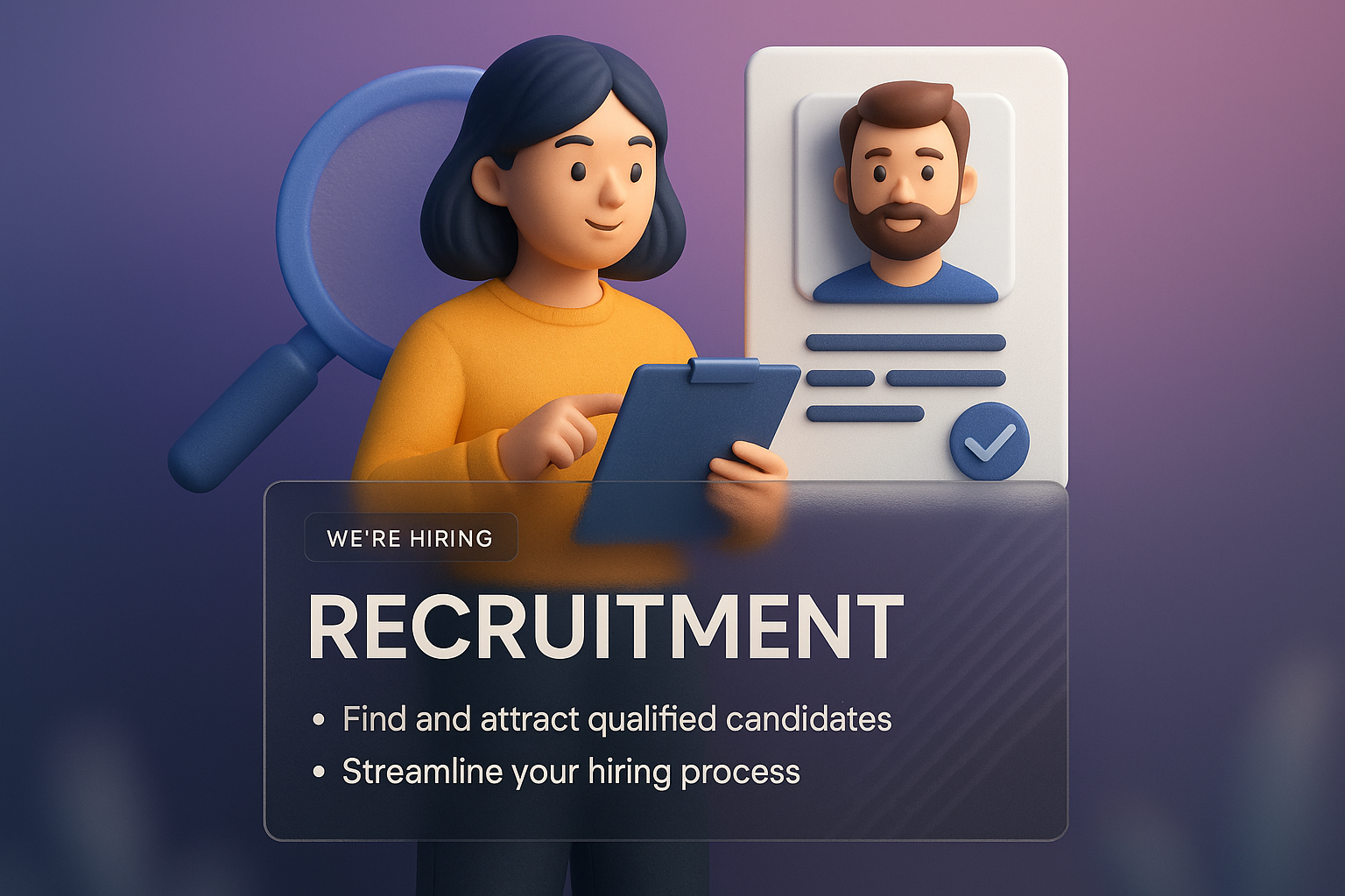 3D Illustration for Recruitment with Integrated Design Elements
