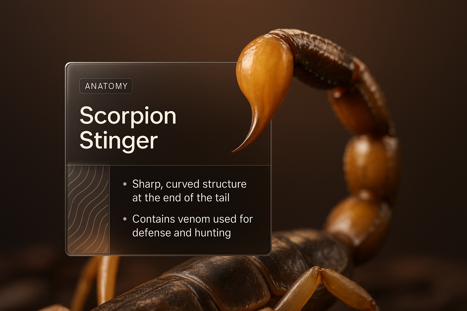 3D Scorpion Stinger Illustration with Info Block