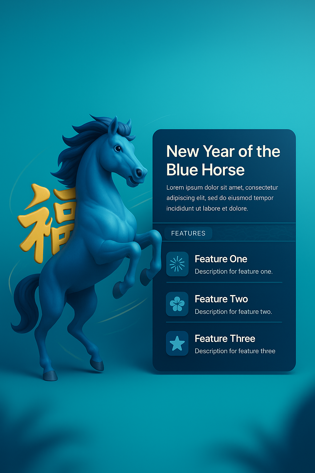 Celebrating the New Year of the Blue Horse with 3D Illustration
