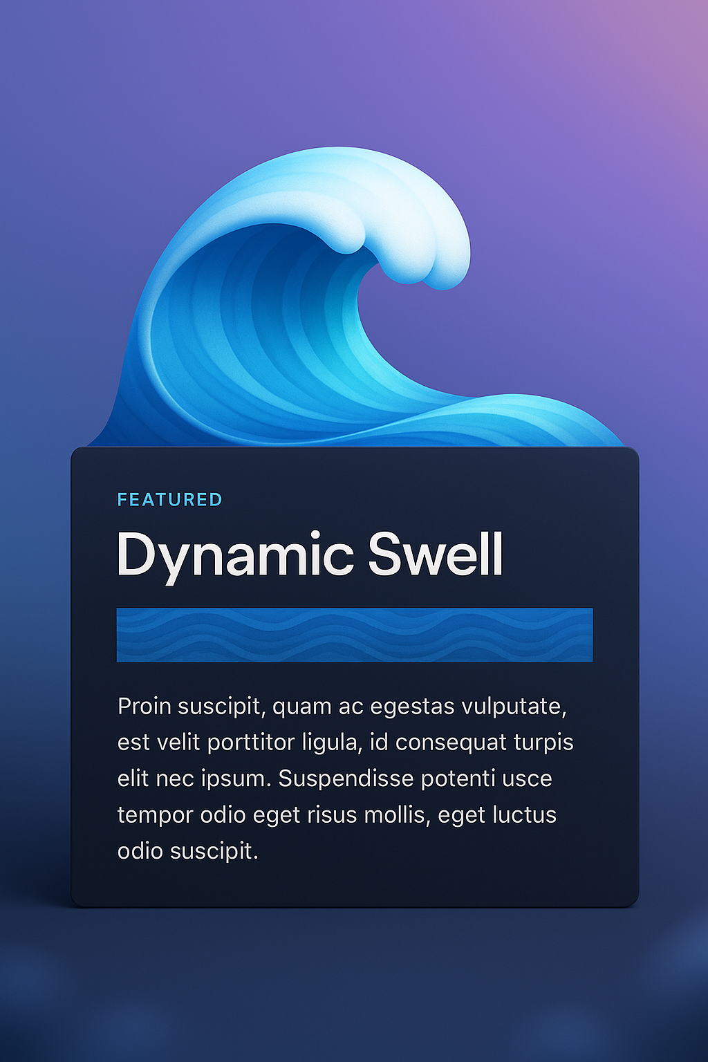 3D Wave Illustration with Dynamic Swell Feature Block