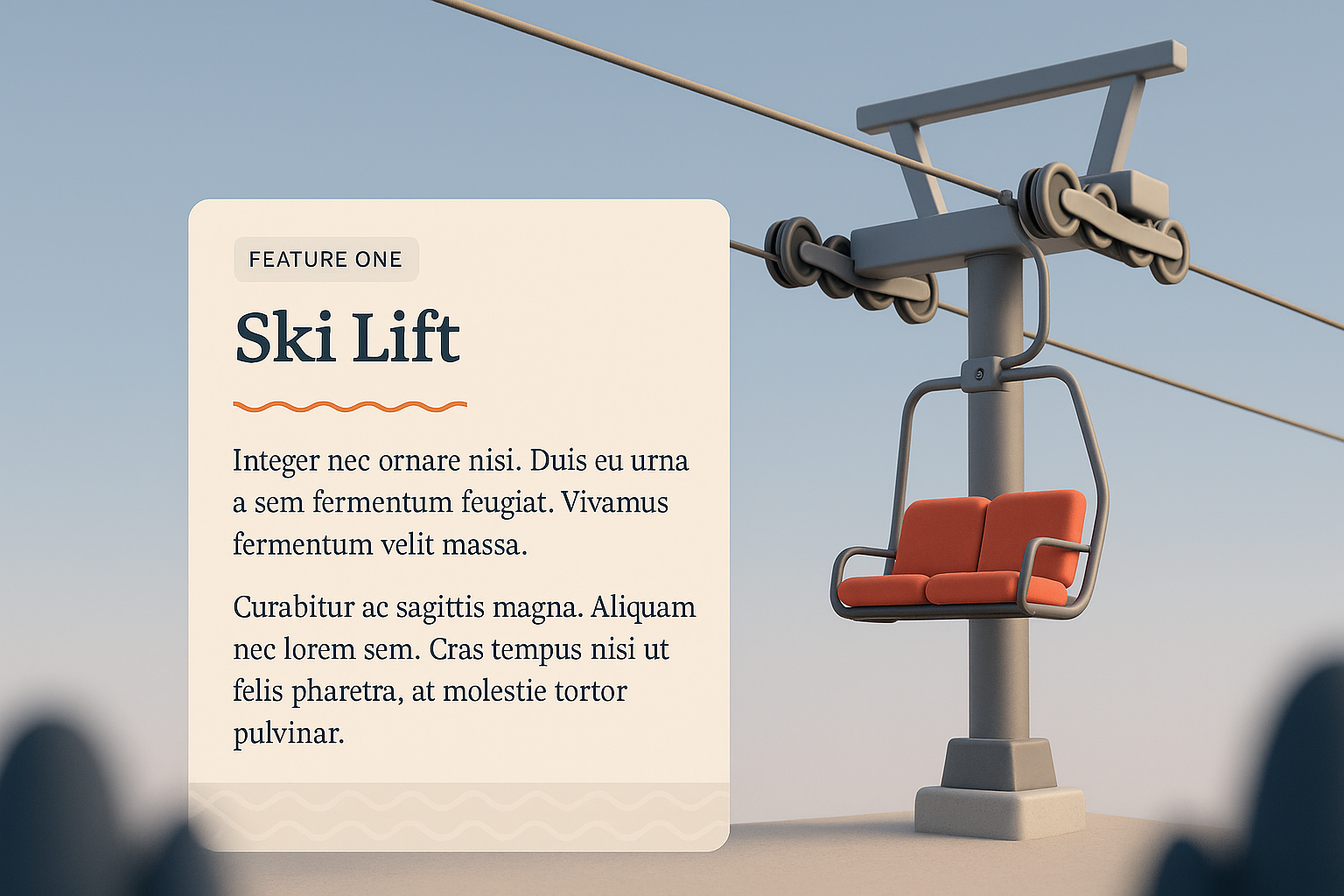 Ski Lift with Integrated Feature Block Design