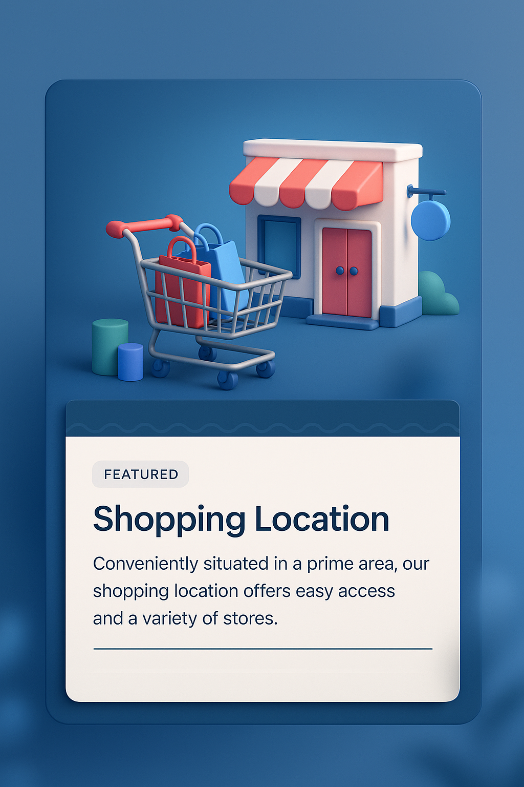 Stylish 3D Shopping Location Illustration