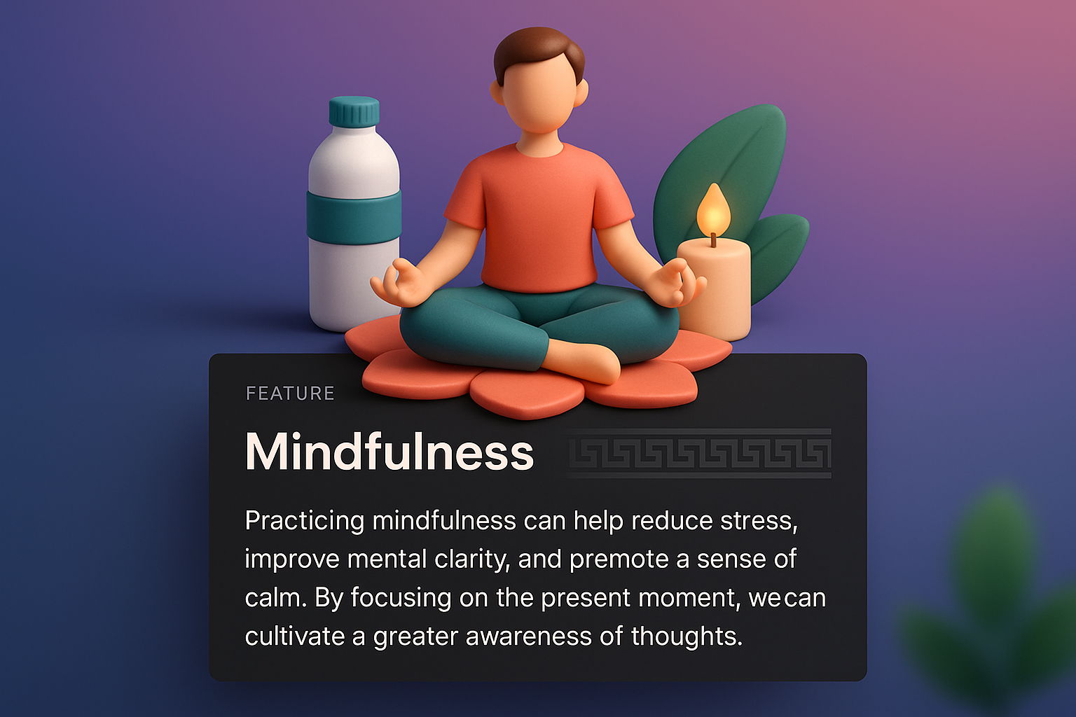 3D Illustration for Wellness Theme Page