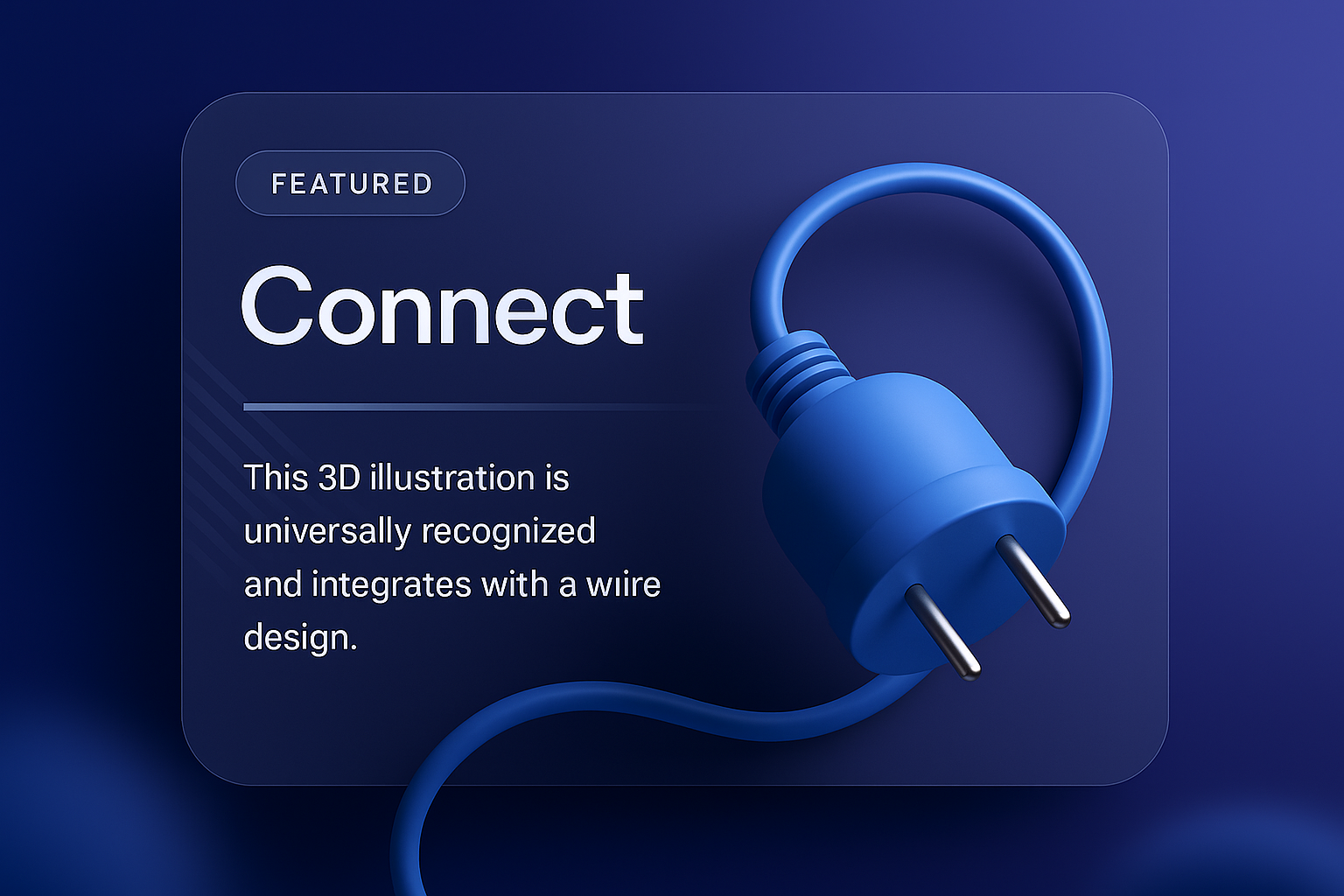 3D Plug Illustration with Connect Theme