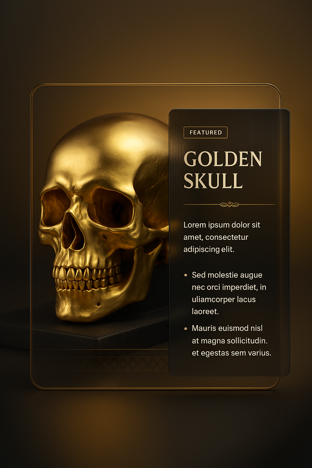 Elegant Golden Skull Design with Text Overlay