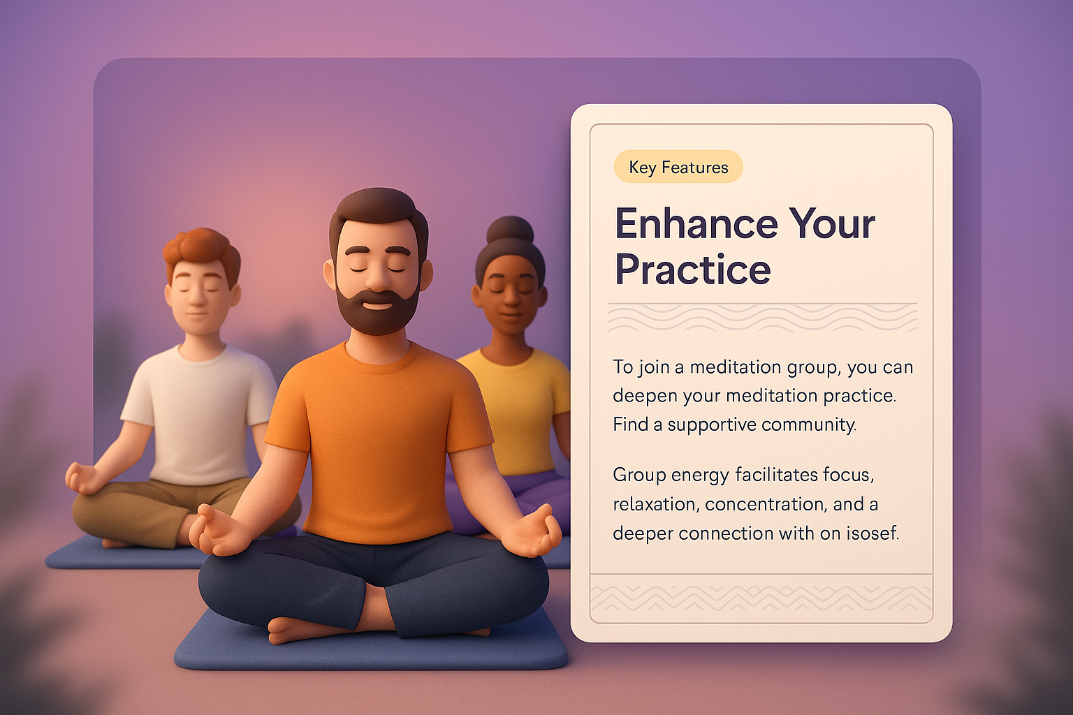 Meditation Group Illustration for Community Engagement