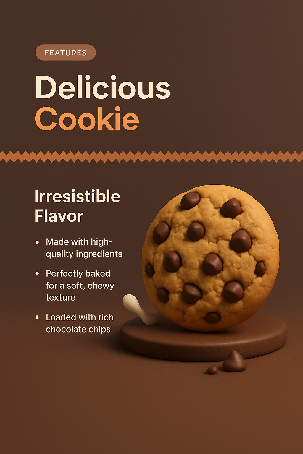 3D Cookie Landing Page Design with Features