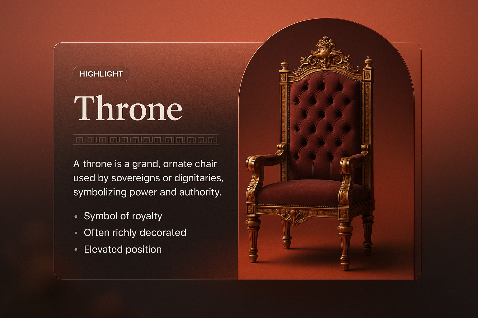 Elegant Throne Illustration with Design Elements