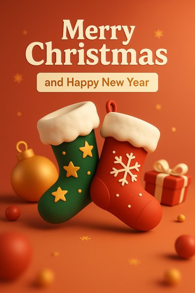 Festive 3D Christmas Greeting Card Design