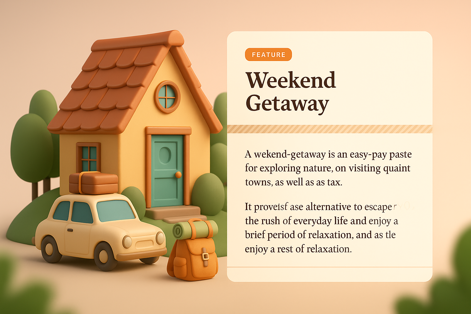 Charming Weekend Getaway Web Design Concept