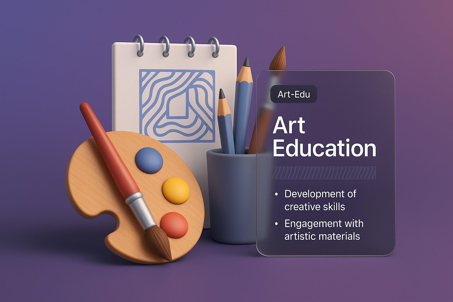3D Art Education Design with Creative Elements