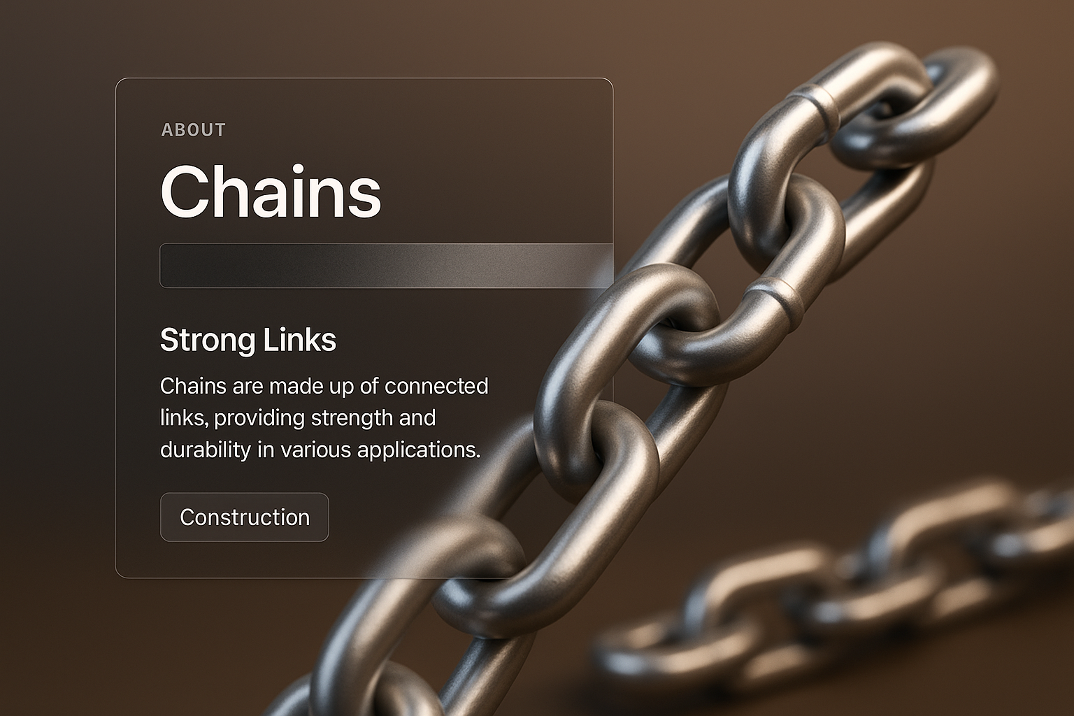 3D Chains Illustration with Transparent Overlay Design