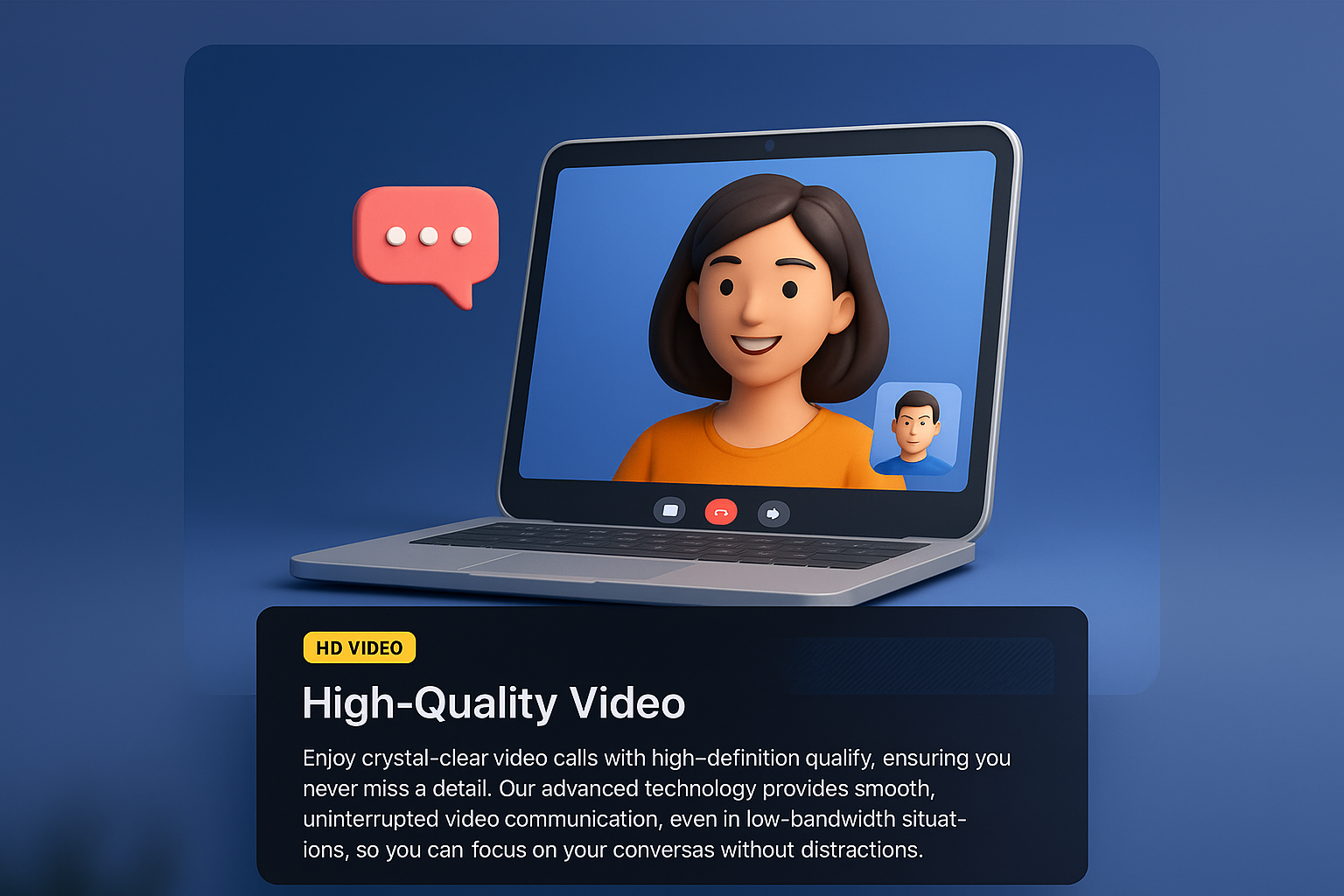 3D Video Call Design with High-Quality Features