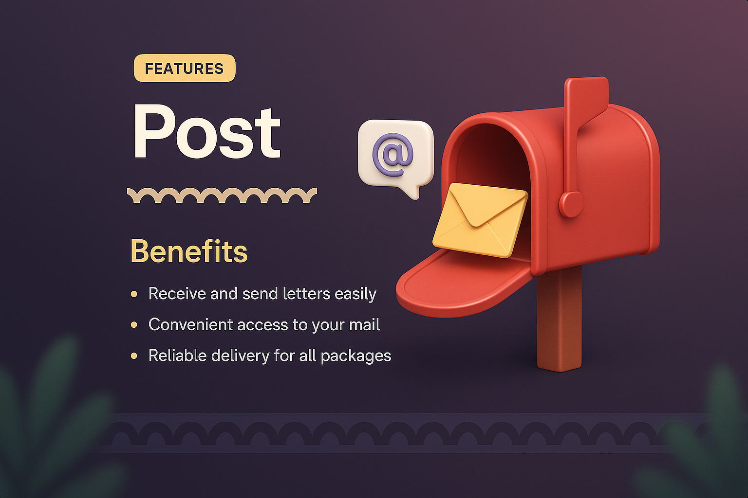 3D Illustration Landing Page for Postal Services