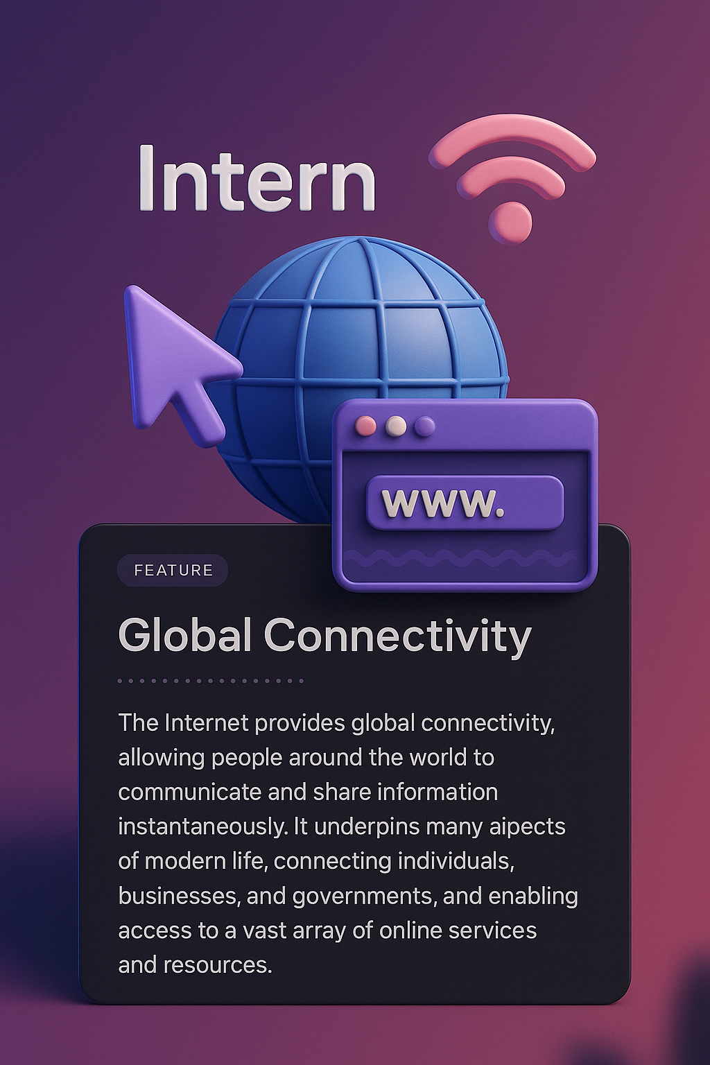 3D Illustration Highlighting Global Connectivity Features
