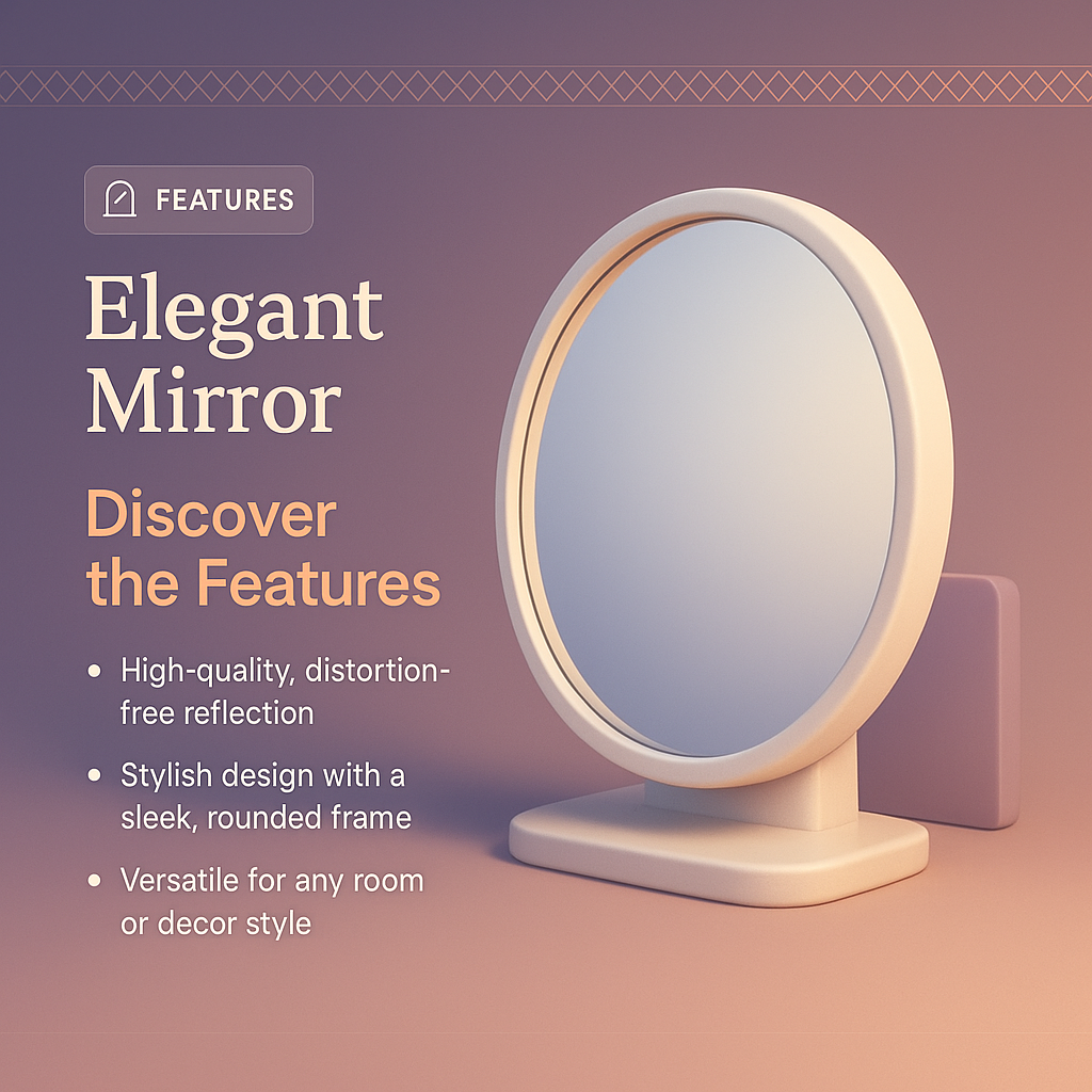 Elegant Mirror 3D Design Features Showcase