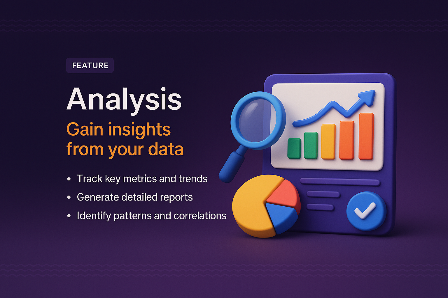 3D Illustration for Data Analysis Landing Page