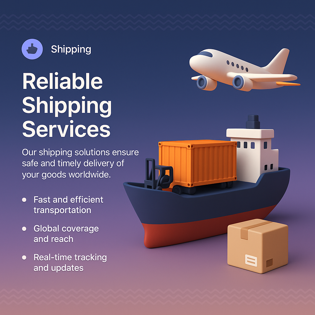3D Landing Page Design for Shipping Services