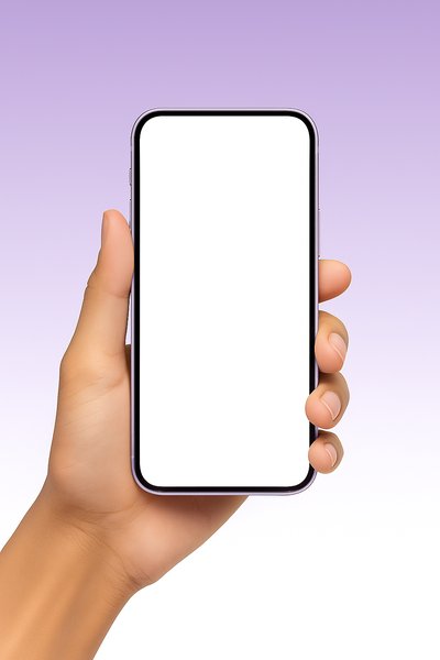 Hand Holding a Smartphone with Blank Screen