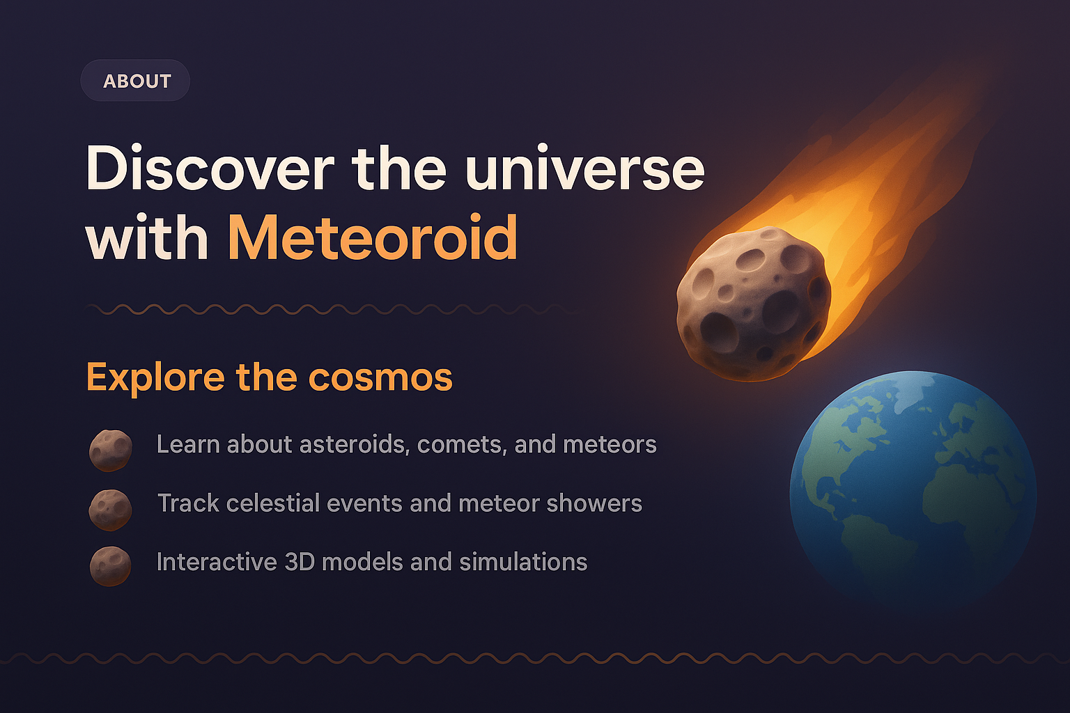 Engaging Landing Page Design for Meteoroid Exploration