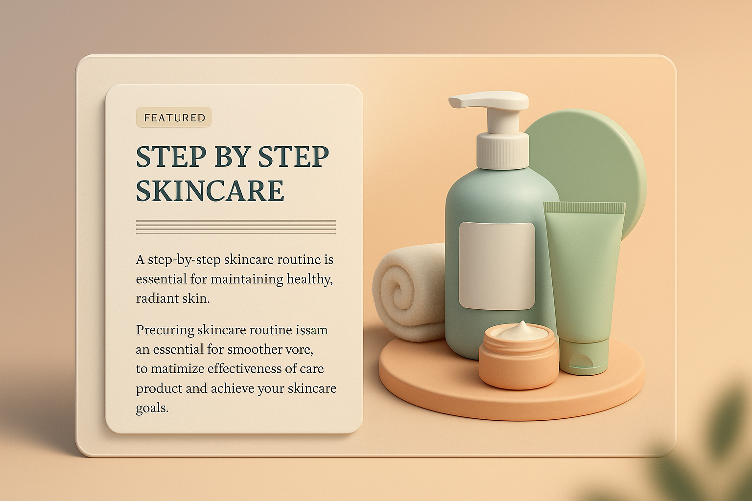 3D Illustration of Step-by-Step Skincare Routine