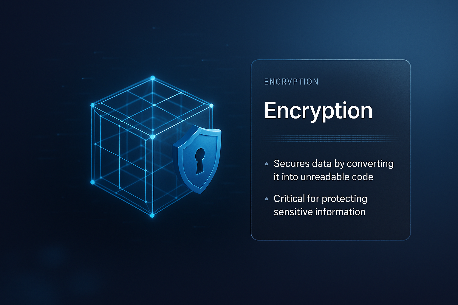 3D Digital Encryption Cube Illustration in Cyberspace